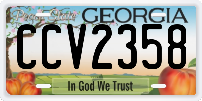 GA license plate CCV2358