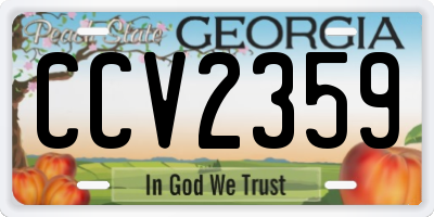 GA license plate CCV2359