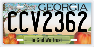 GA license plate CCV2362