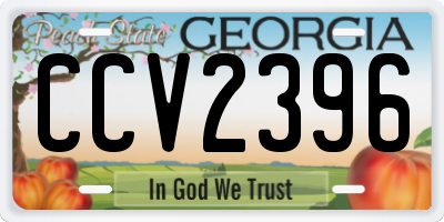 GA license plate CCV2396
