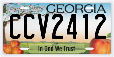 GA license plate CCV2412