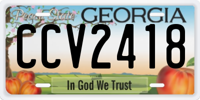 GA license plate CCV2418