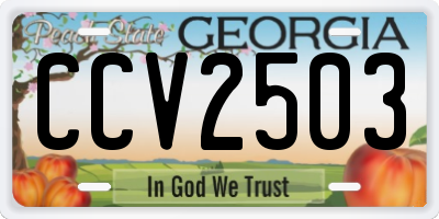 GA license plate CCV2503