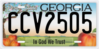 GA license plate CCV2505