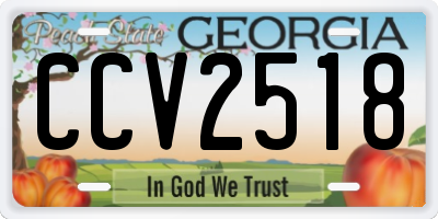 GA license plate CCV2518