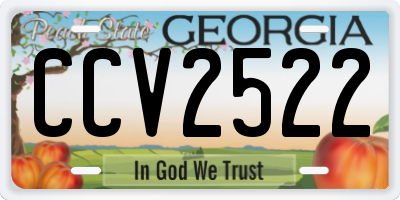 GA license plate CCV2522