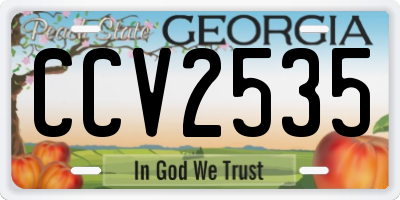GA license plate CCV2535