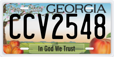 GA license plate CCV2548