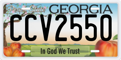 GA license plate CCV2550