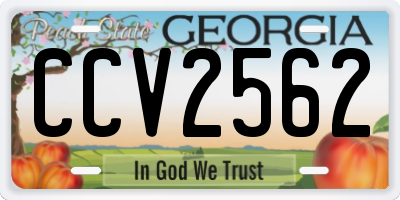 GA license plate CCV2562