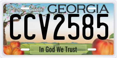 GA license plate CCV2585