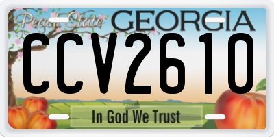 GA license plate CCV2610