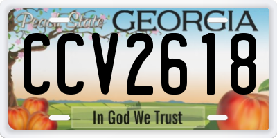 GA license plate CCV2618