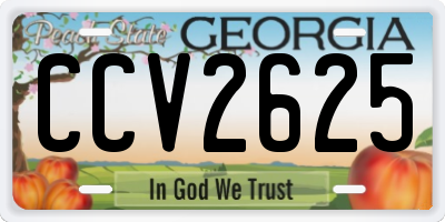 GA license plate CCV2625