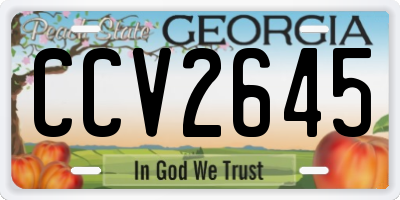 GA license plate CCV2645