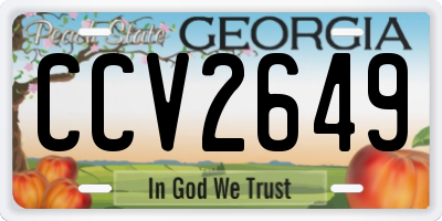 GA license plate CCV2649
