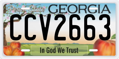 GA license plate CCV2663