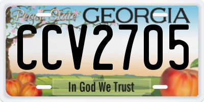 GA license plate CCV2705