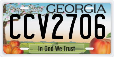 GA license plate CCV2706