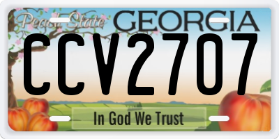 GA license plate CCV2707