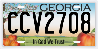 GA license plate CCV2708