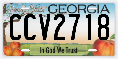 GA license plate CCV2718