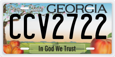 GA license plate CCV2722