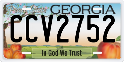 GA license plate CCV2752