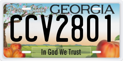 GA license plate CCV2801