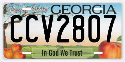 GA license plate CCV2807