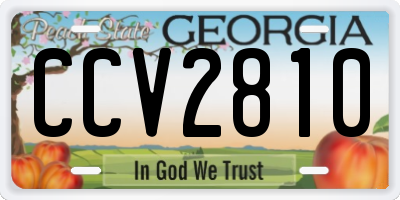 GA license plate CCV2810