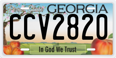 GA license plate CCV2820