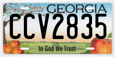 GA license plate CCV2835