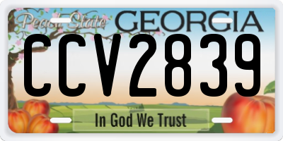 GA license plate CCV2839