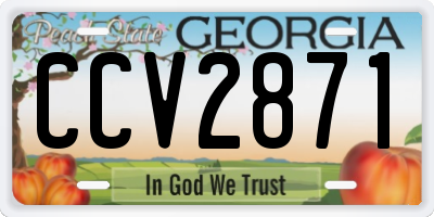 GA license plate CCV2871
