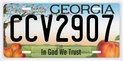 GA license plate CCV2907