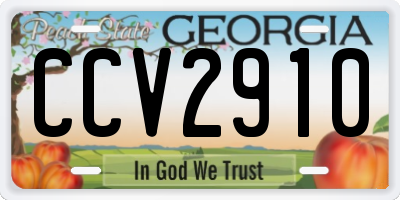 GA license plate CCV2910