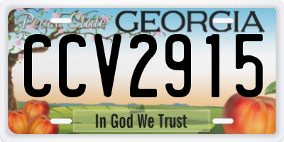 GA license plate CCV2915