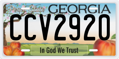 GA license plate CCV2920