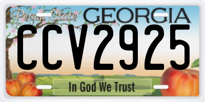 GA license plate CCV2925
