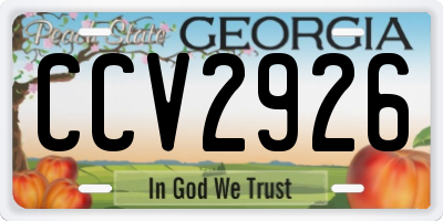 GA license plate CCV2926