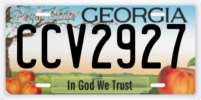 GA license plate CCV2927