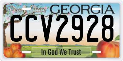 GA license plate CCV2928