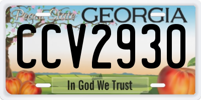 GA license plate CCV2930