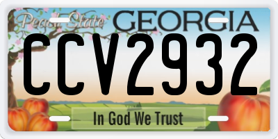 GA license plate CCV2932