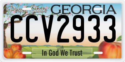 GA license plate CCV2933