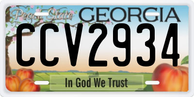 GA license plate CCV2934