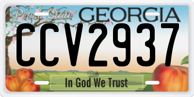 GA license plate CCV2937