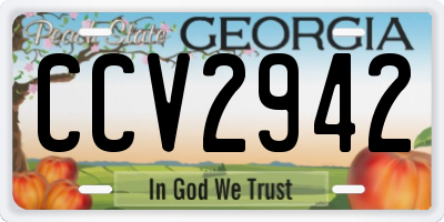 GA license plate CCV2942