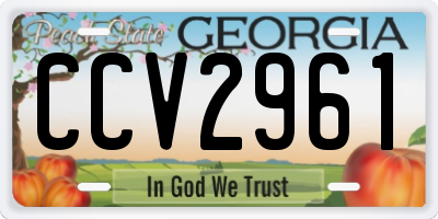 GA license plate CCV2961
